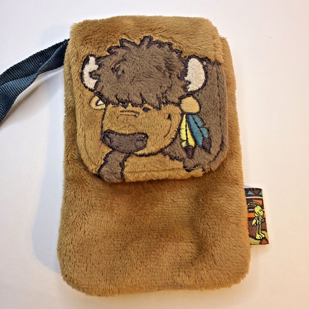 NICI Plush Bison Crossbody Smartphone Pouch Case Small Shoulder Bag Retired